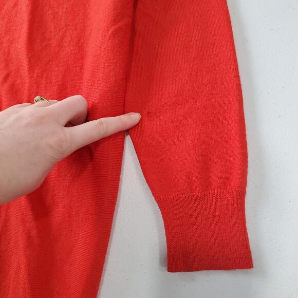 Eileen Fisher Sweater Womens Small Red Merino Wool High Low Hem Tunic Knit - Picture 8 of 9